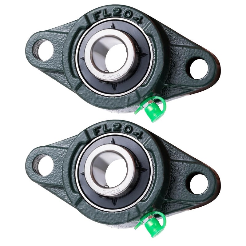 SHINICO Pillow Block Bearing 3/4 inch Shaft Bore, Flange Mounted UCFL204-12, Solid Cast Iron Base, Swamp Cooler Parts, Self-Aligning, 2Pack - Image 1
